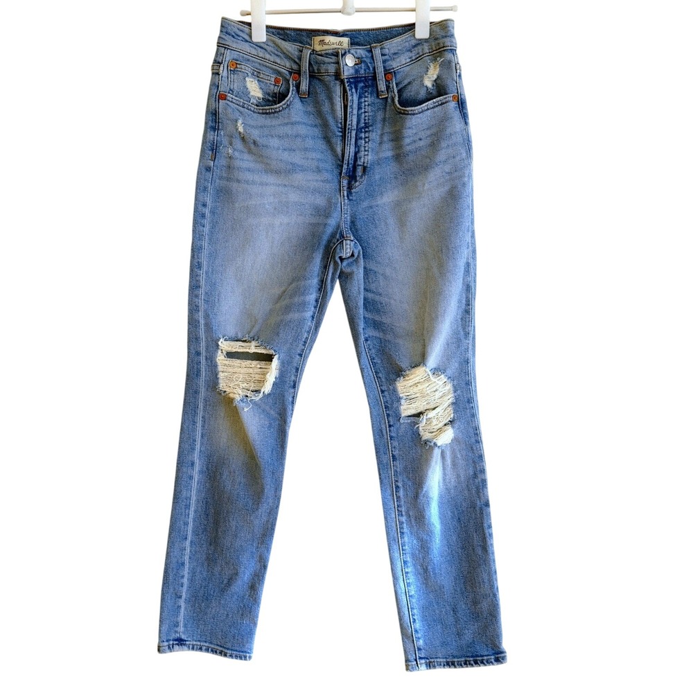 Madewell The Perfect Vintage Jeans 25 High Rise Slim Boy‎ Distressed 90s Vibe